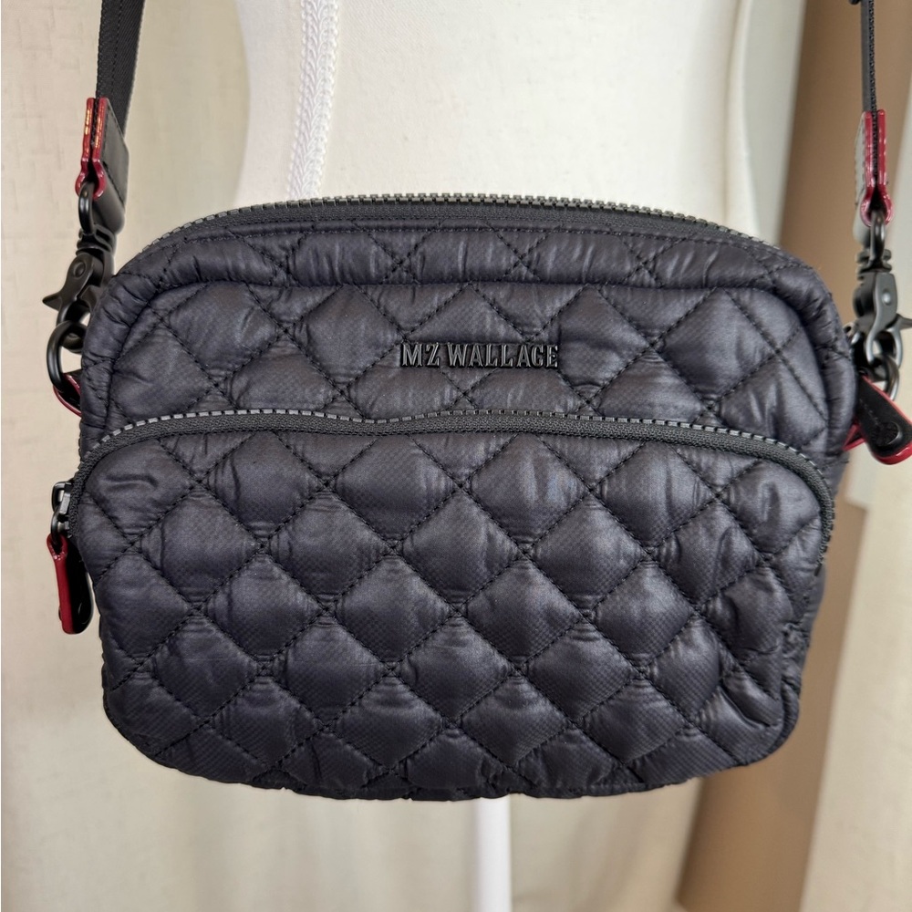 MZ Wallace Black Quilted Crossbody Bag
